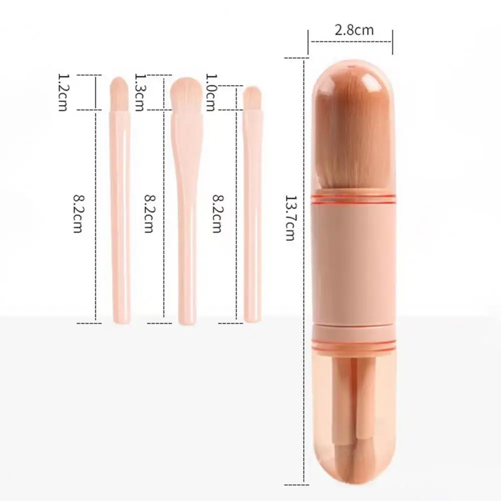 Multifunction Cosmetic Brush 4pcs Retractable Makeup Brush Set Multifunction Cosmetic Tools for Foundation Loose Powder Eye