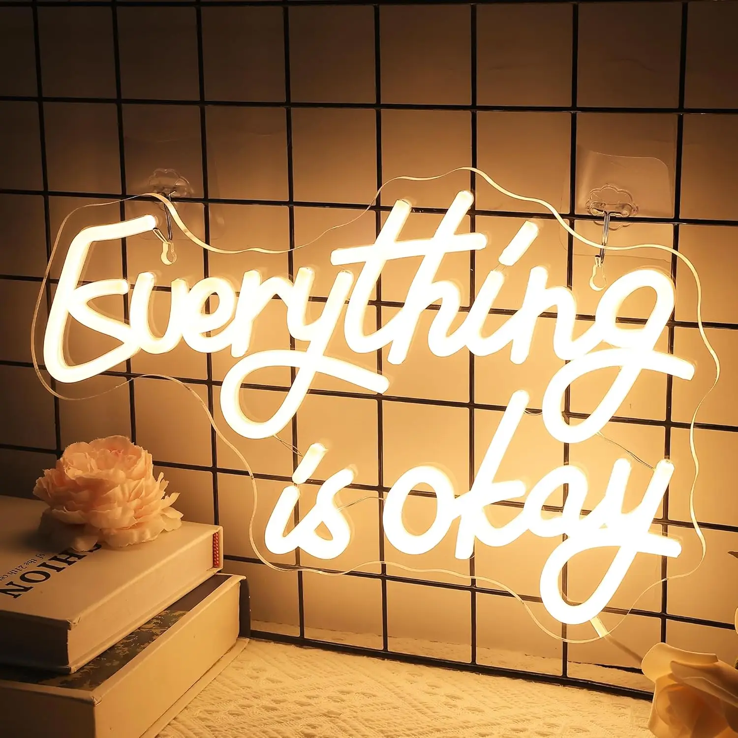 Tudo está ok Sinal de Neon para Wall Decor, Lâmpada LED com USB Alimentado para Casa, Shop Decor, Aniversário e Dia de Natal