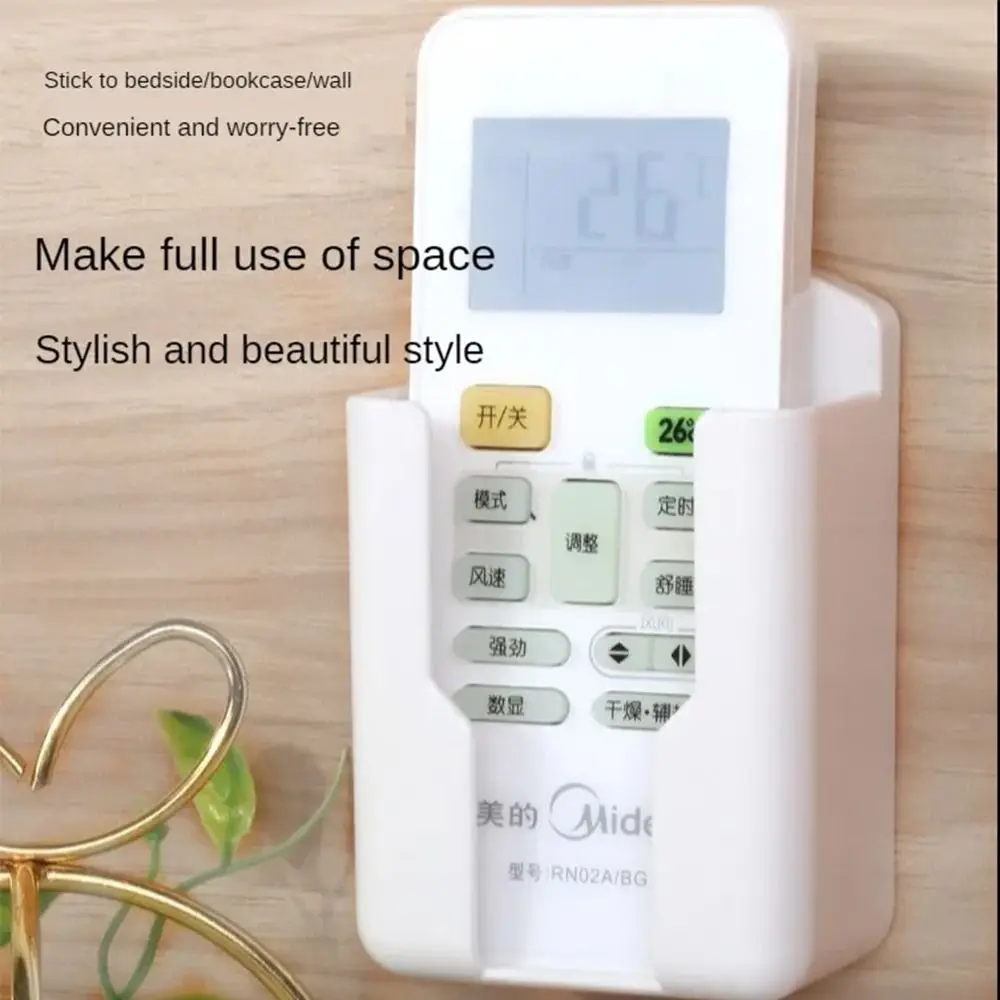 Universal Remote Control Holder Adhesive No Punching Required Storage Box Wall Mounted Air Conditioning TV