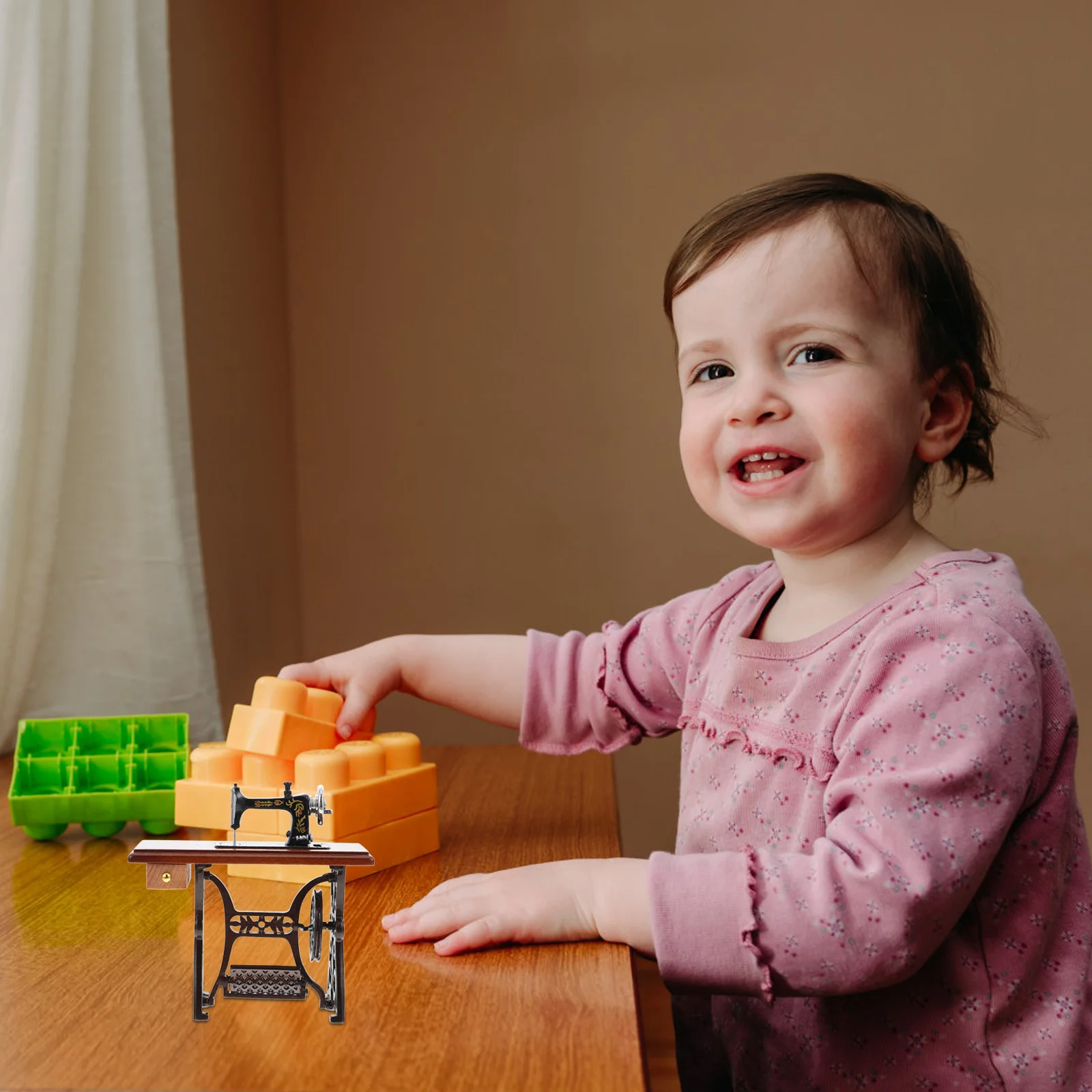 Mini Machine à coudre, jouets pour enfants, meubles de maison de poupée, sur mesure, bois de noël pour tout-petits, Miniature en bois