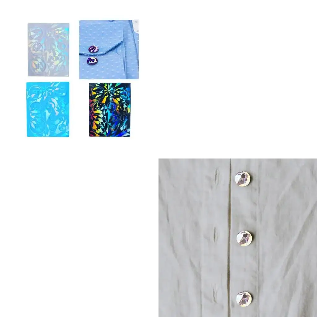 

Unique Buttons Silicone Molds Sparkling Effect Button Pendant Molds Holographic Resin Button Mold DIY Jewellery Molds