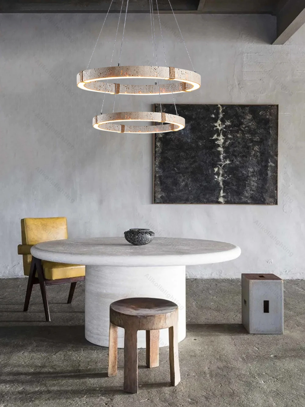 

Светодиодная люстра-подвеска из натурального камня и дерева, 40-60 см, с регулировкой яркости, для гостиной