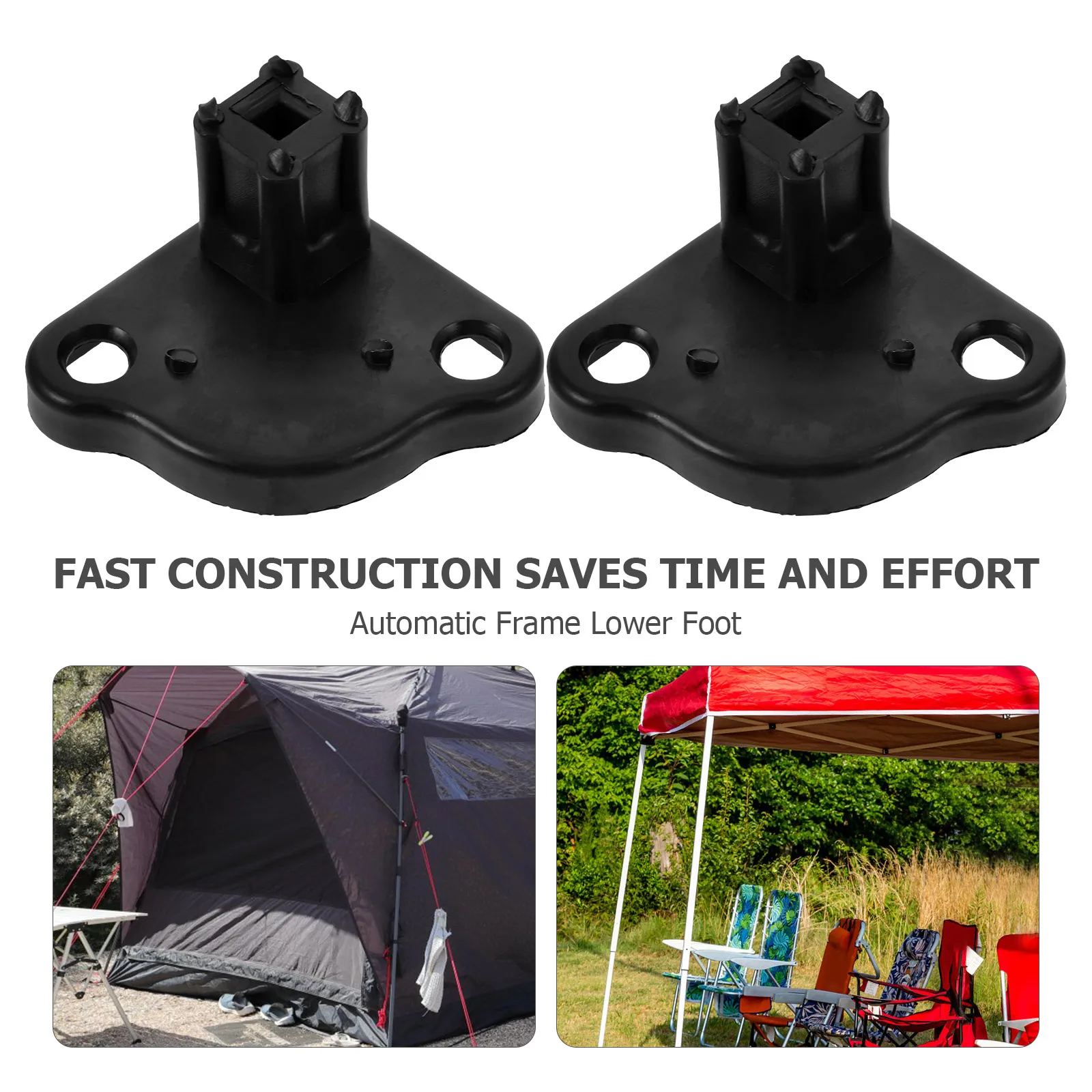 

4pcs Connection Kit Rv Awning Bottom Bracket Foot Durable Pp Material Easy Install Splashproof Weather Resistant Compact