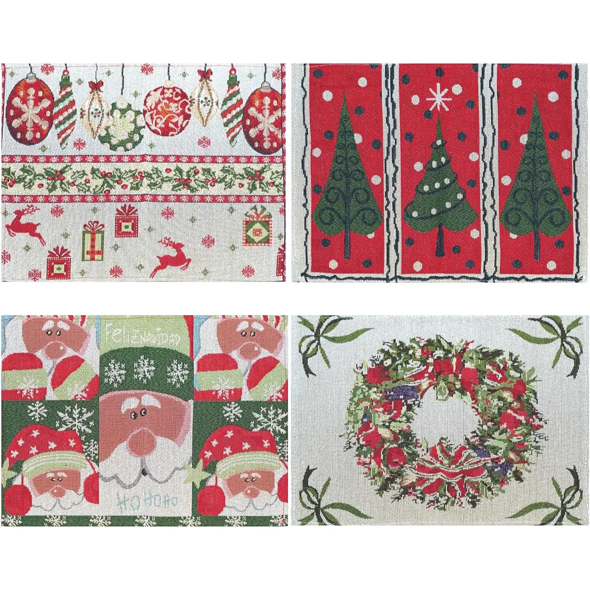 

Рождественские коврики для стола, 1 шт., 17 x 13 дюймов, праздничные хлопковые и льняные тканые салфетки для кухни, рождественская вечеринка, зимнее праздничное украшение для дома