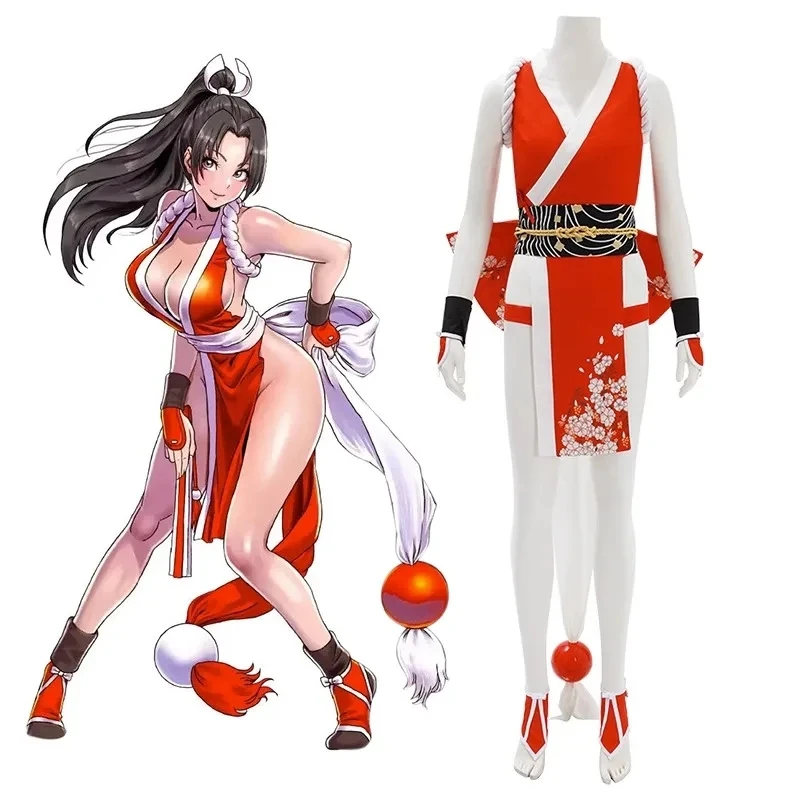 Mai Shiranui Cosplay Costume Game KOF Role Play Uniform Halloween Carnival Party Suit For Women Girls