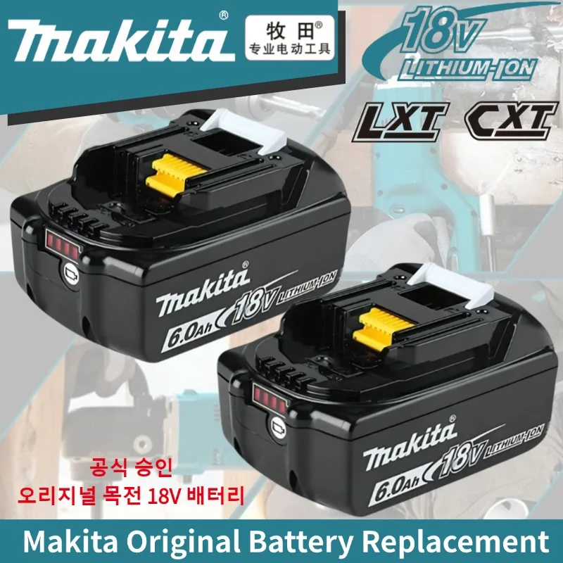 🔋 Véritable batterie d'outil Makita 5Ah/6Ah, pour batterie d'outil Makita 18v 🔋   Batterie au lithium de remplacement BL1840 BL1830B BL1850B BL1860 BL1815 🔥