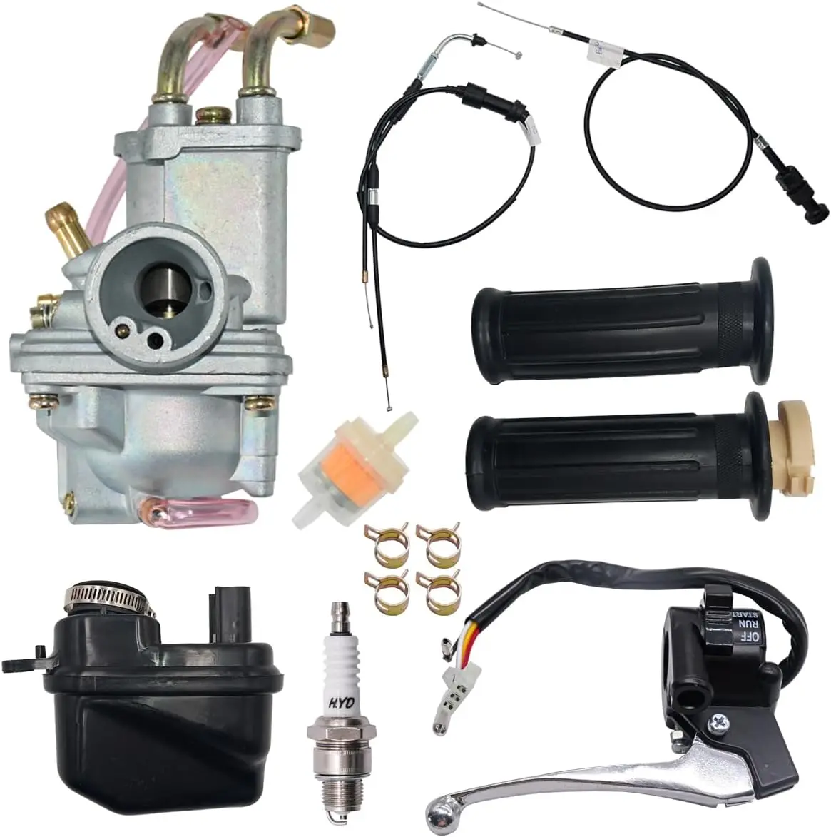 PW50 Carburetor with Air Filter Fit for Yamaha PW 50 Peewee PW50 Y-Zinger Carb 1981+ with Throttle Choke Cable/Hand Grip Set/Thr
