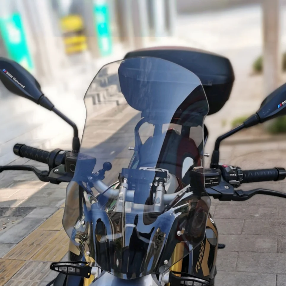 BMW R1200R windshield modification, transparent windshield chest protector accessory