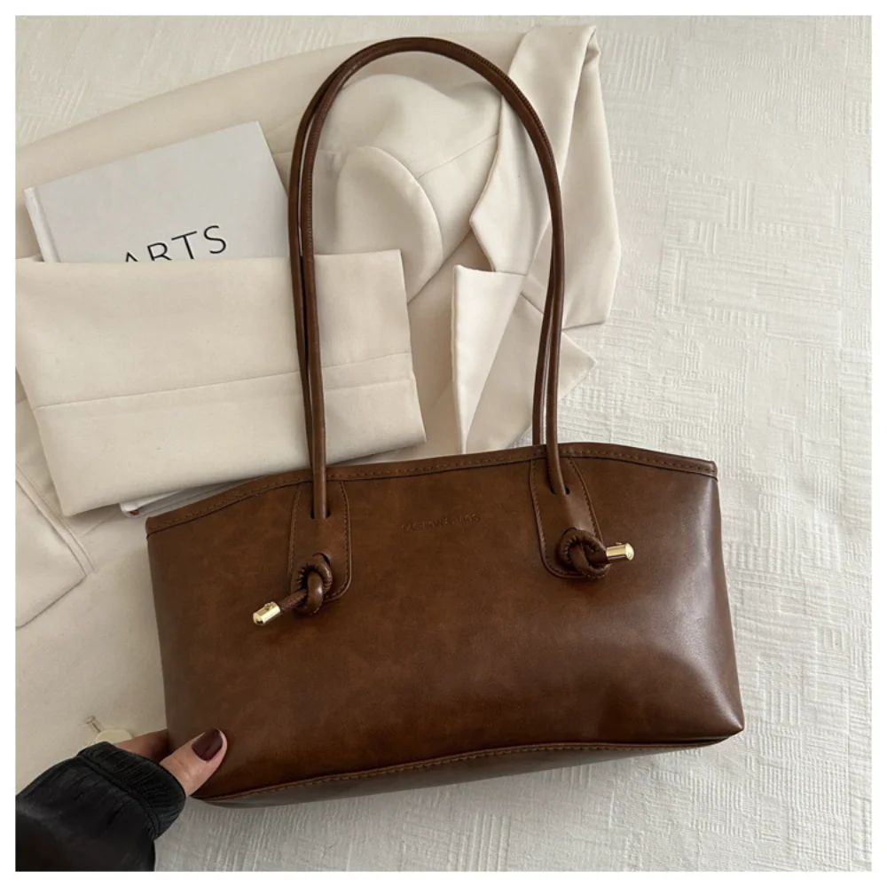 

Female Handbag Stylish Simple Fashion Handbag Retro Tote Bags Trendy Pu Leather Shoulder Bag For Shopping Daily Use Outdoor