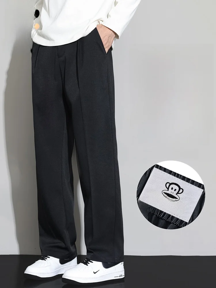 

Мужские свободные повседневные брюки Paul Frank, новинка осени 2025, модные прямые брюки с эффектом драпировки, удобный крой, молодежный стиль