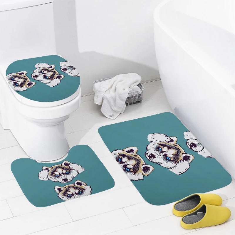 Home bathroom floor mats animal style Bath Foot mat modern accessories rug Toilet mat Bathtub anti-slip carpet cute dog funny