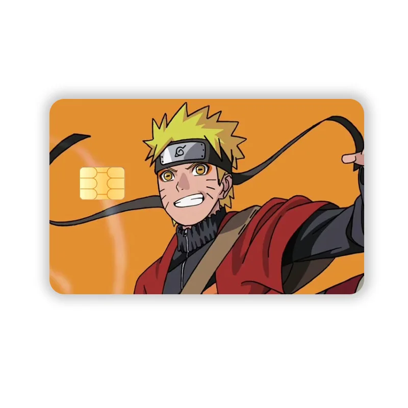 Bandai Naruto Credit Card Debit Card Stickers DIY Anime Waterproof Melody Poker Stickers Film Tape Skins Small Stacks Boy Gifts