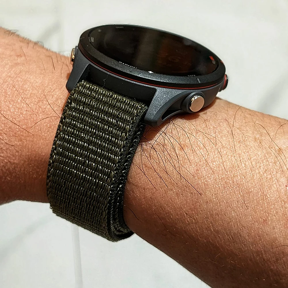 22 مللي متر 26 مللي متر حزام النايلون ل Garmin Forerunner 970 965 955 Solar Fenix 7X 7 6X Pro 6 5X 5 Tactix8 إندورو 3 هوك حلقة QuickFit الفرقة