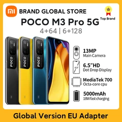 Global Version POCO M3 Pro 5G Smartphone NFC 64GB/128GB Dimensity 700 90Hz 6.5” FHD+ Screen 48MP 5000mAh Camera Cell Phone