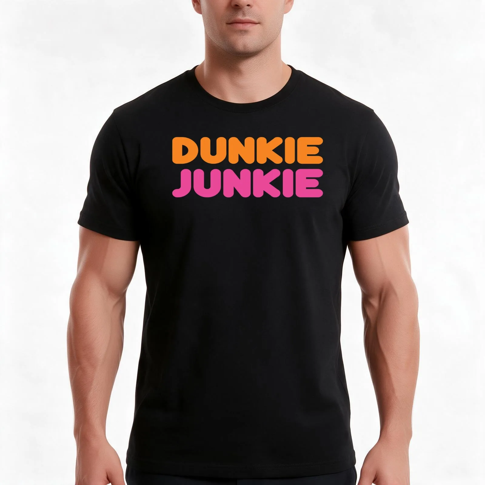 Dunkie Junkie T-Shirt, Summer Casual Cotton Tee, Oversized Streetwear Tops, Vintage Graphic Print, Loose Fit Short Sleeve