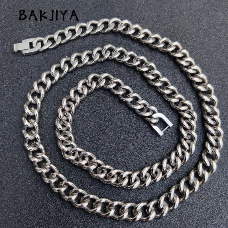 TA1 Pure Titanium Whip Chain Necklace 10.5mm Twisted Chain - Secure Structure, Anti-Fade Durable, Suitable for Men & Women