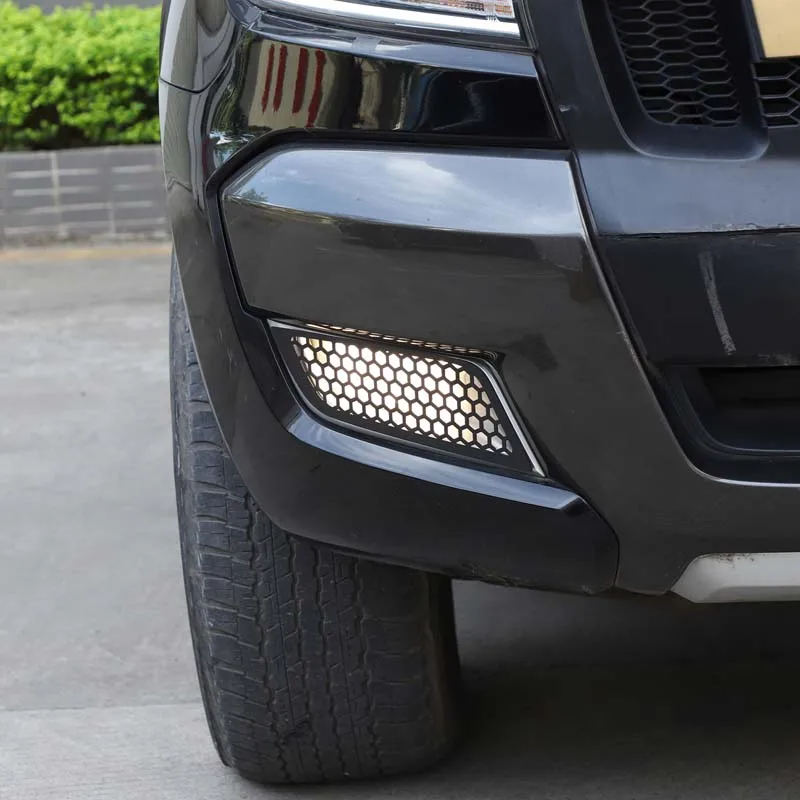 

Для Ford Ranger 2015-2022 защитная сетка для передних противотуманных фар, защитный чехол для противотуманных фар автомобиля, автоаксессуары, углеродистая сталь, черный