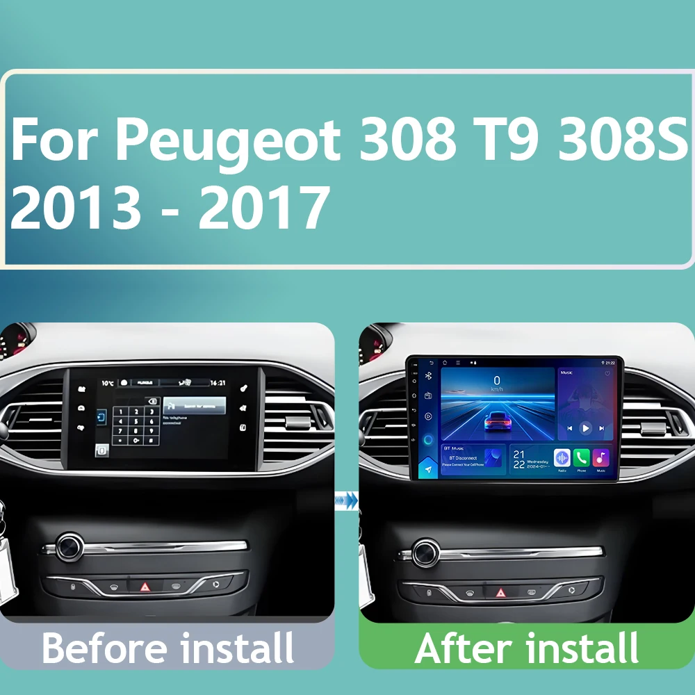 DSP für Peugeot 308 T9 308S 2013 2014 2015 2016 2017 Carplay 4G 2Din Android 16 Autoradio Multimedia Video Intelligenter Player BT