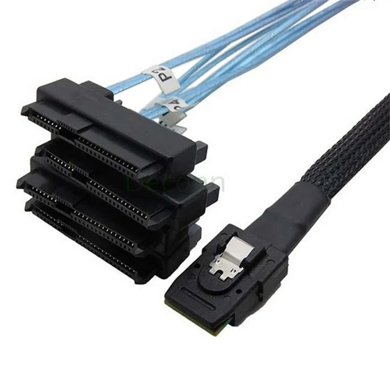 Internal 36 Pin Mini SAS SFF-8087 Host to 4 SFF-8482 Target SAS Hard Disk Drive and SATA Power Cable 0.5m 100cm 1m 3ft