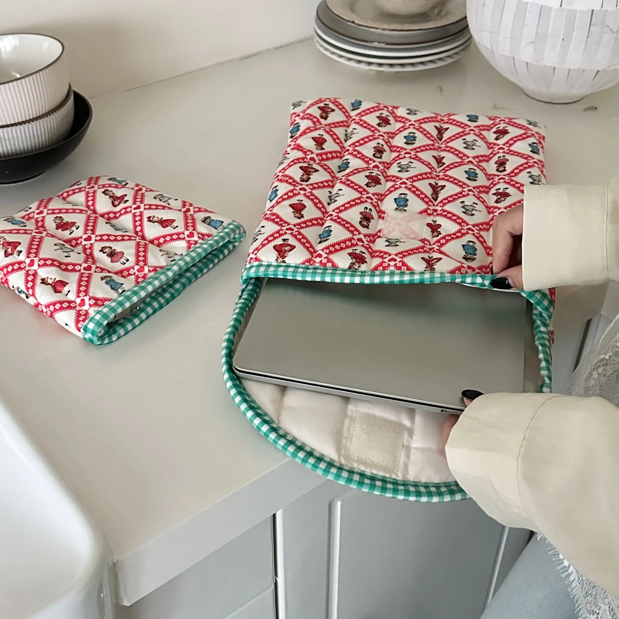 Ins لطيف الكرتون الماس مبطن حقيبة كمبيوتر محمول دفتر كم ماك بوك اير برو 13 14 15.6 بوصة للصدمات خفيفة الوزن حقيبة لابتوب #3