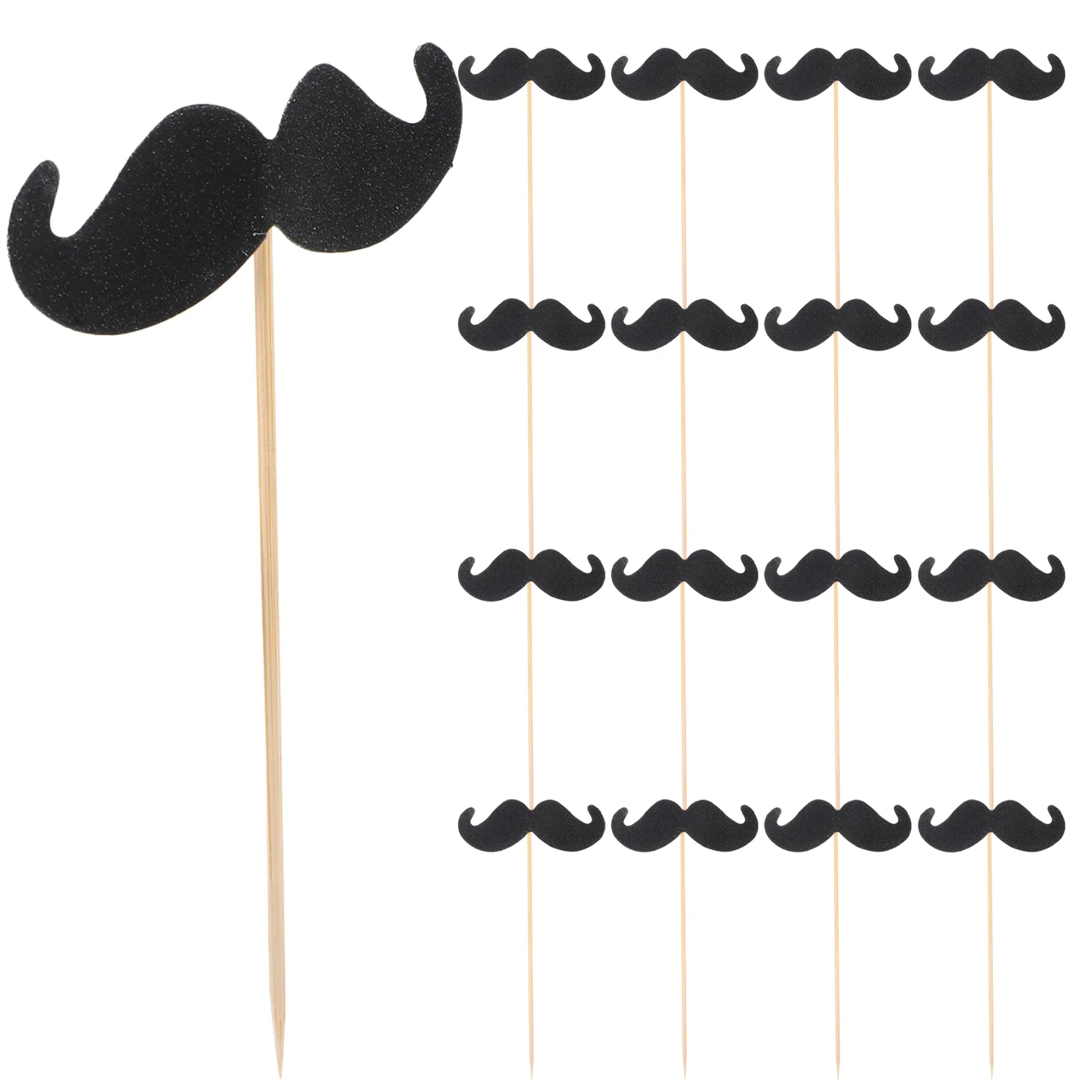 

40pcs Cake Topper Moustache Funny Baking For Birthday Party Kids Gathering Black Paper Picks Dessert Cupcake Ice Cream Decor