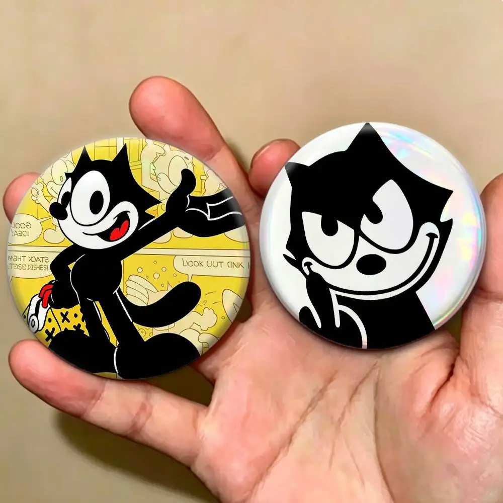 Vintage Animation Character F-Felix The Cat   Badges Creative Tinplate Button PinsBrooch Badge Clothes Backpack