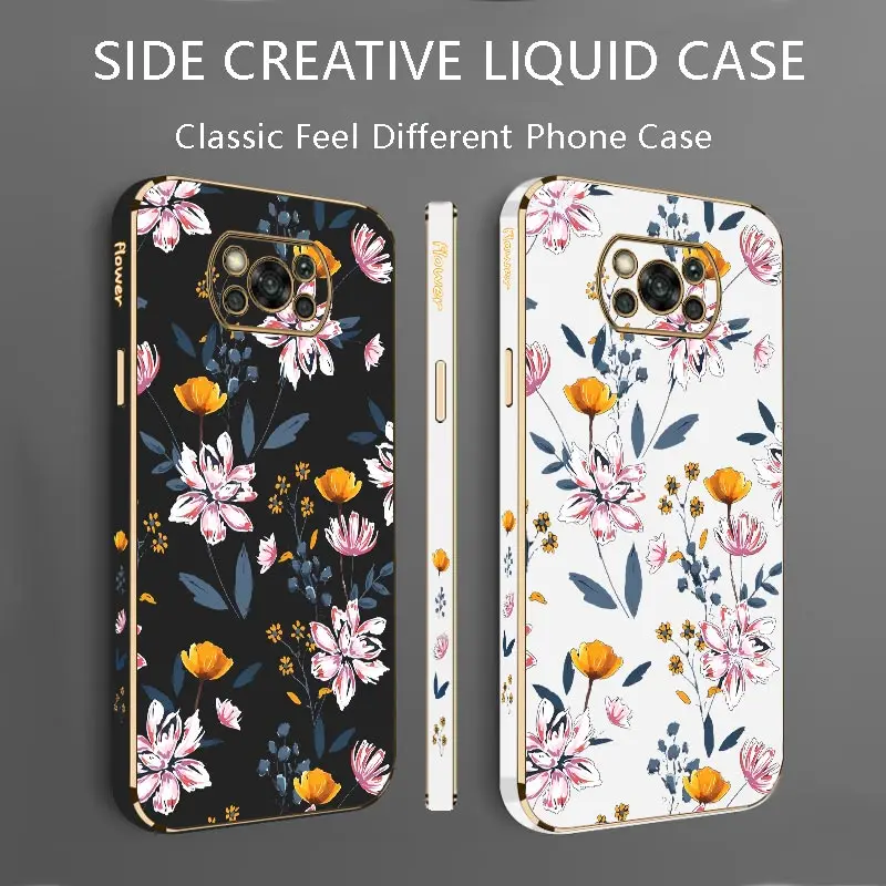 Ink Painting Luxury Plating Phone Case For Xiaomi POCO X3 X5 X5Pro X3Pro X4Pro X4GT X3GT X3NFC X4NFC F5 F4GT M4 M5 M3Pro Cover