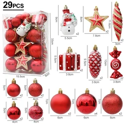 Christmas Tree Balls Red Candy Cane Hanging Ornament Big Pendants Set Christmas Decorations For Home 2024 Natal Navidad New Year