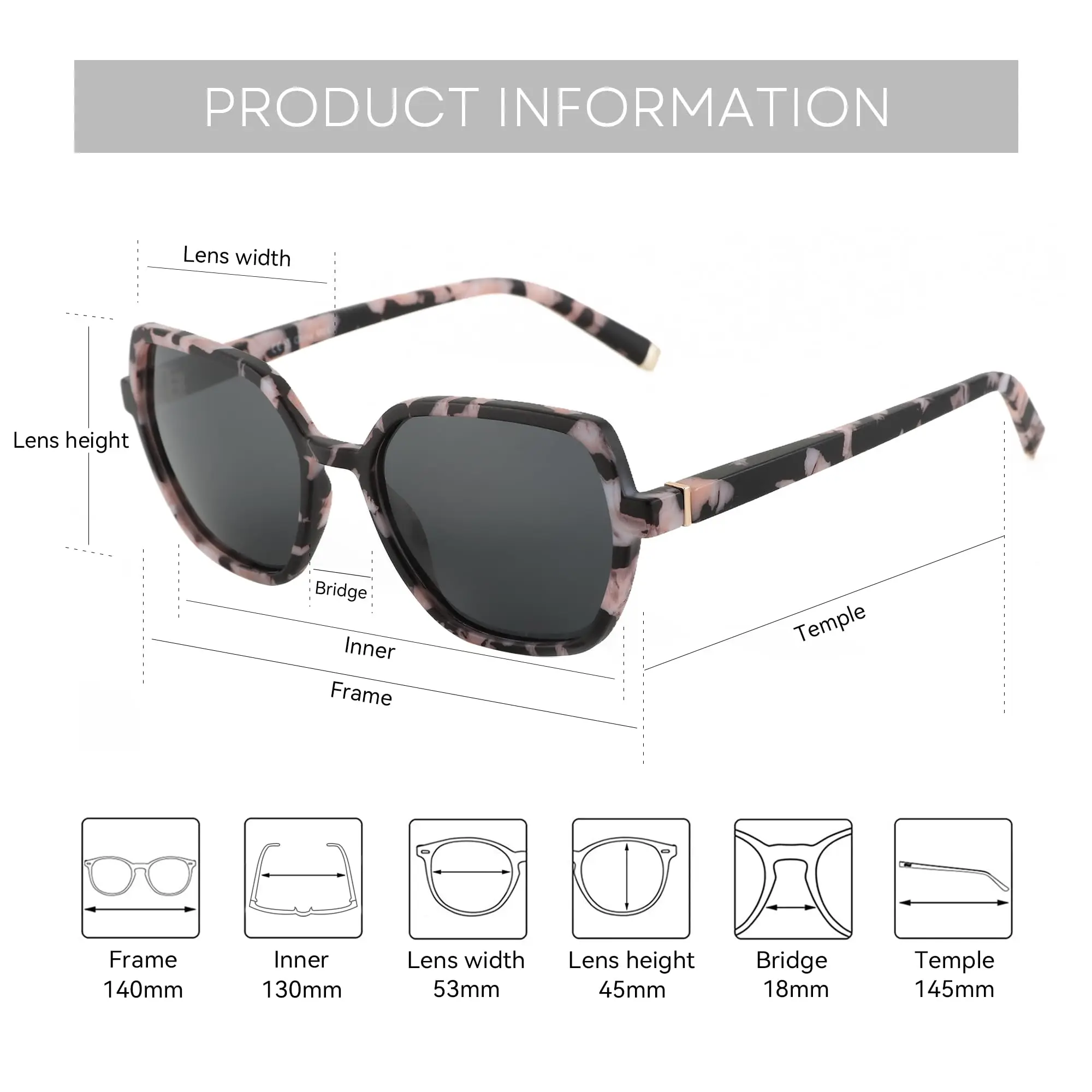 Polarized Hexagon Sunglasses with Metal Frame, UV400 Protection Ultra Slim Metal Hexagon Geometric Sunglasses C633 - zeroUV main image 2
