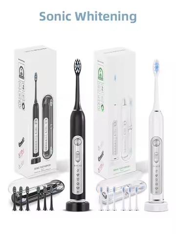 SUBORT S7 Super Sonic Electric Toothbrushes for Adult Kid Smart Timer Whitening Toothbrush IPX7 Waterproof Replaceable Heads Set