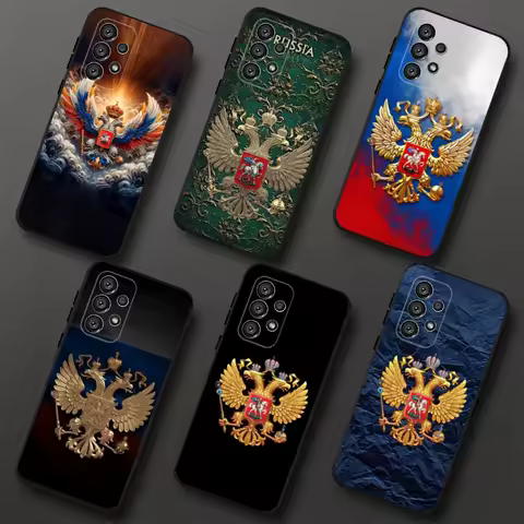 Russia Flag national emblem Phone Case For Samsung Galaxy A20,A21s,A22,A31,A32,A52,A53,A72,73,A80,A91 Soft Black Cover