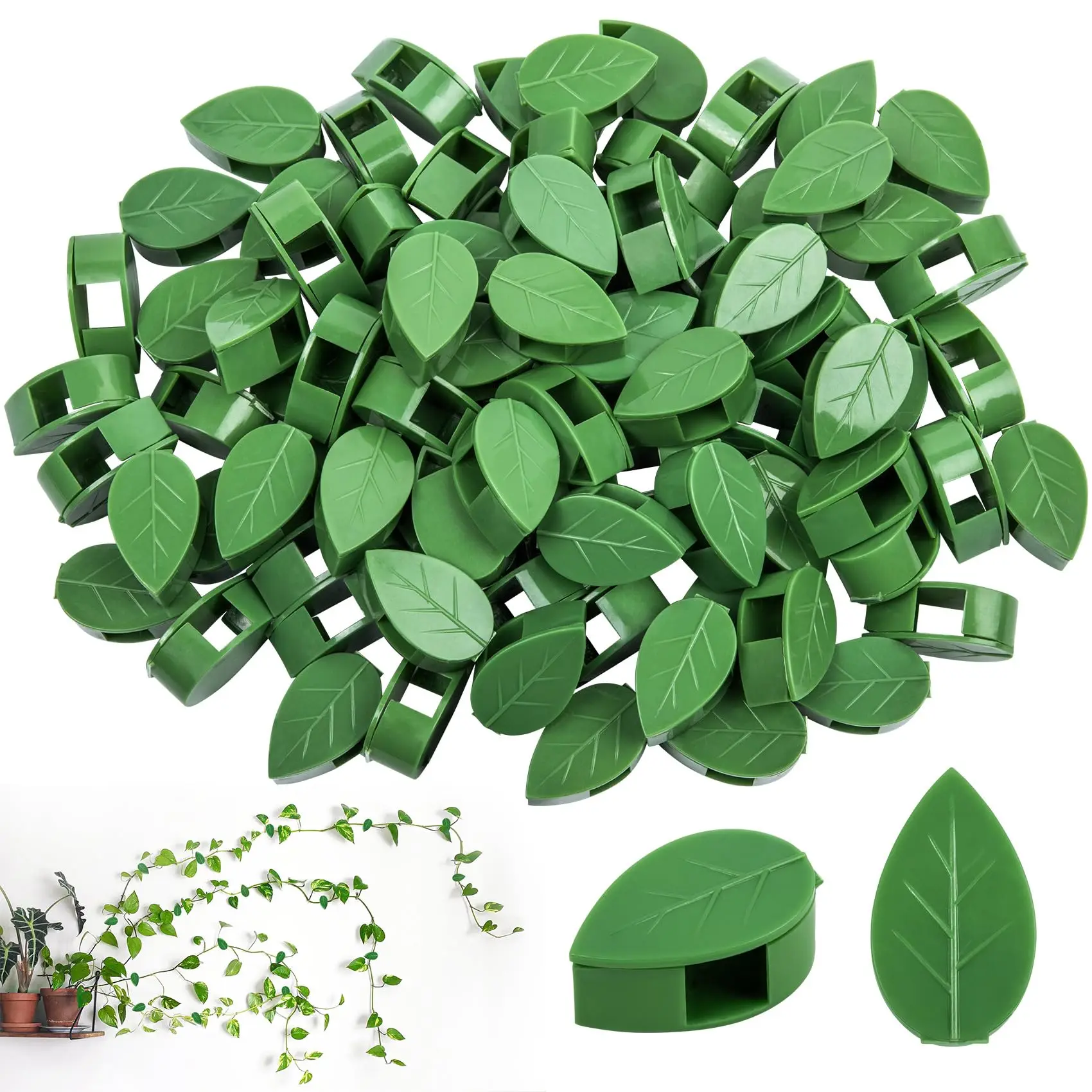 Plant Climbing Wall Fixture Clips with  Acrylic Adhesive Sticker Leaf Fixer Invisible Wall Vines Fixing Clips