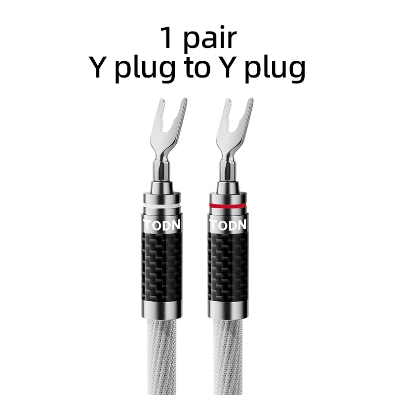 TODN 1 paar HIFI verzilverde luidsprekerkabel High-end 7N OCC luidsprekerkabel voor hifi-systemen Y-stekker bananenstekker luidsprekerkabel