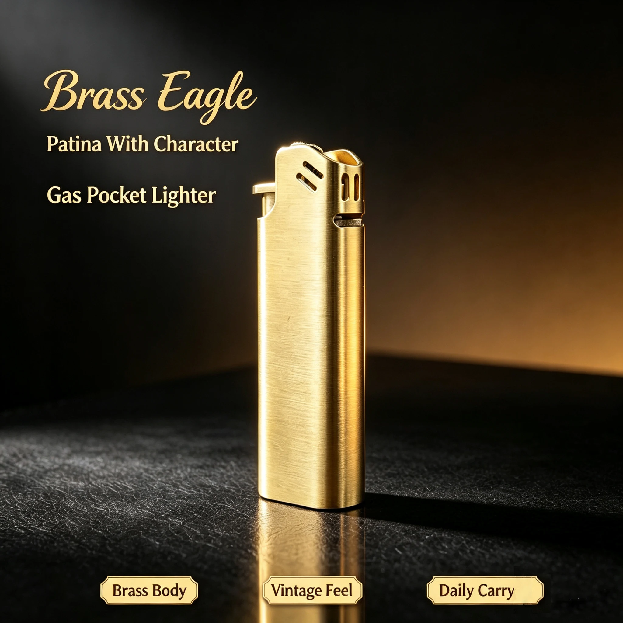 Fire Starting Kit - CNC Brass Butane Lighter Flint Wheel