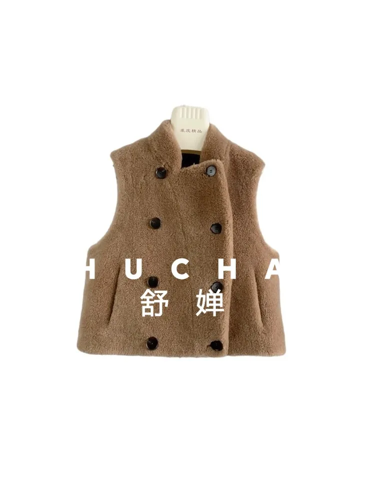 

Женское пальто из 100% шерсти, новый военный короткий жилет Casacos De Inverno Feminino, зимнее пальто, женская майка без рукавов