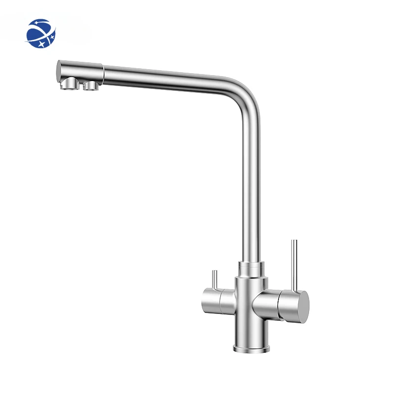 

304 Stainless Steel Faucet, Three-in-One Mode for Cold, Hot, and Pure Water, Sink Vegetable Washing Basin Kitchen Faucet.