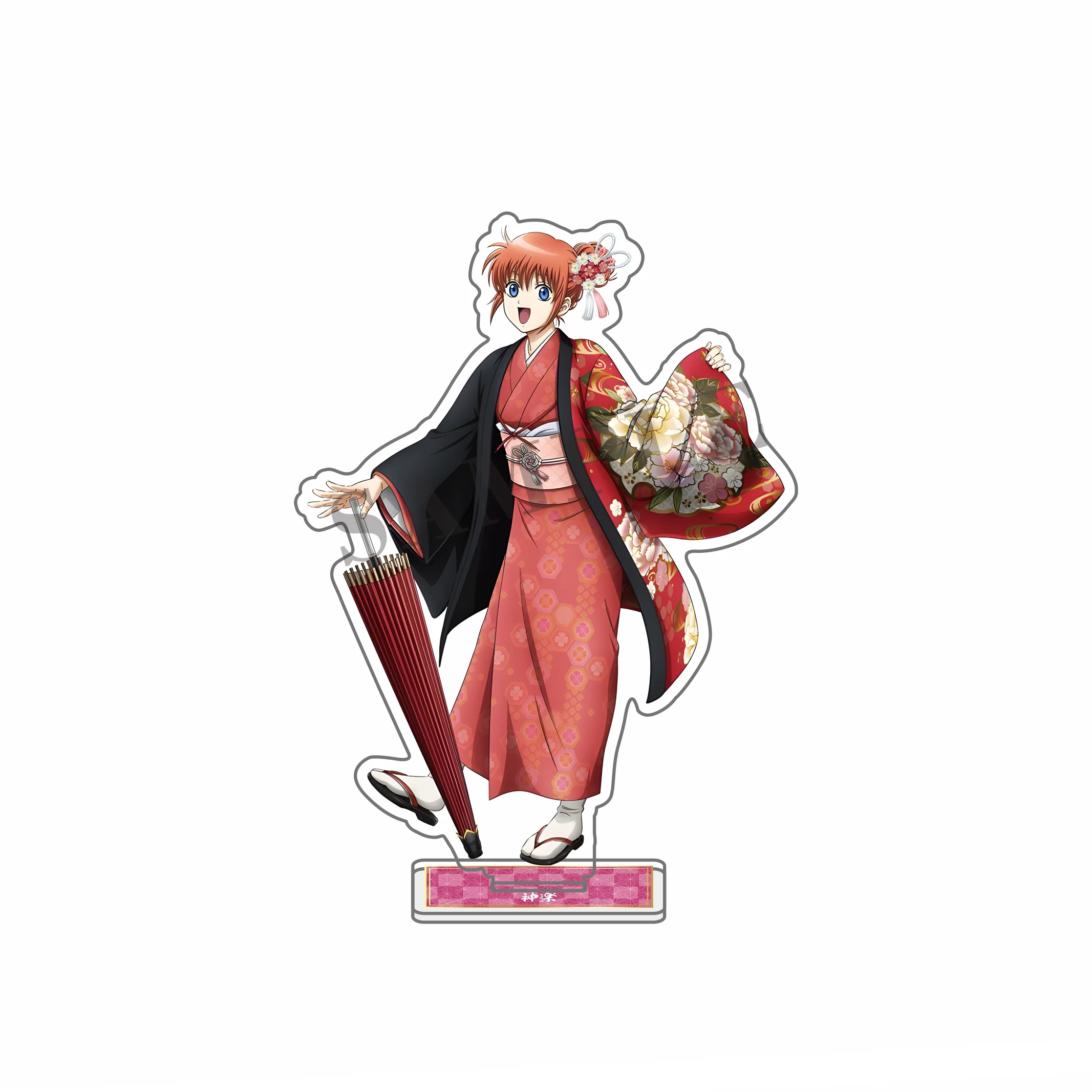 Anime Gintama！Kimono costume 15cm High Transparency Double-Sided Printed Acrylic Stand Desktop ornaments Gifts keychain