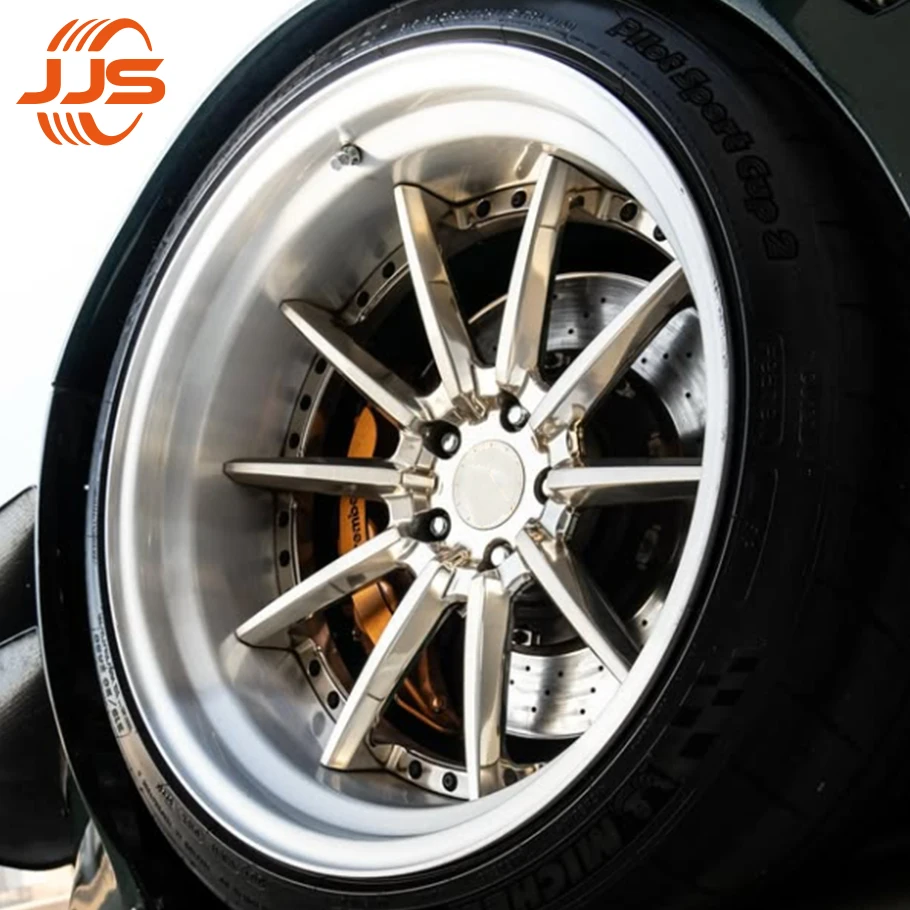 

JJS Custom Two Piece Aluminum Alloy Passenger Car Wheel Hub For Nissan GTR Ford Mustang Chevrolet Camaro