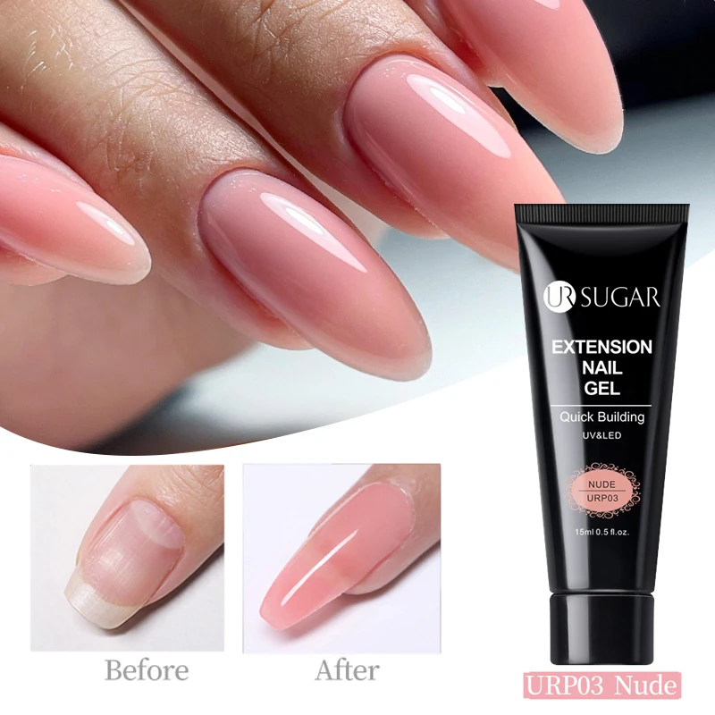 UR SUGAR 15ml Extension Nail Gel Polish Acrylic UV Construction Gel White Clear Nude Soak Off Building Prolong Nails Hard Gel