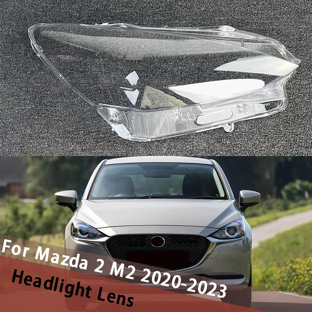 

For Mazda 2 M2 2020-2023 Car Headlight Lens Cover Transparent Lampshade Headlamp Shell Plexiglass Replace Original Lens