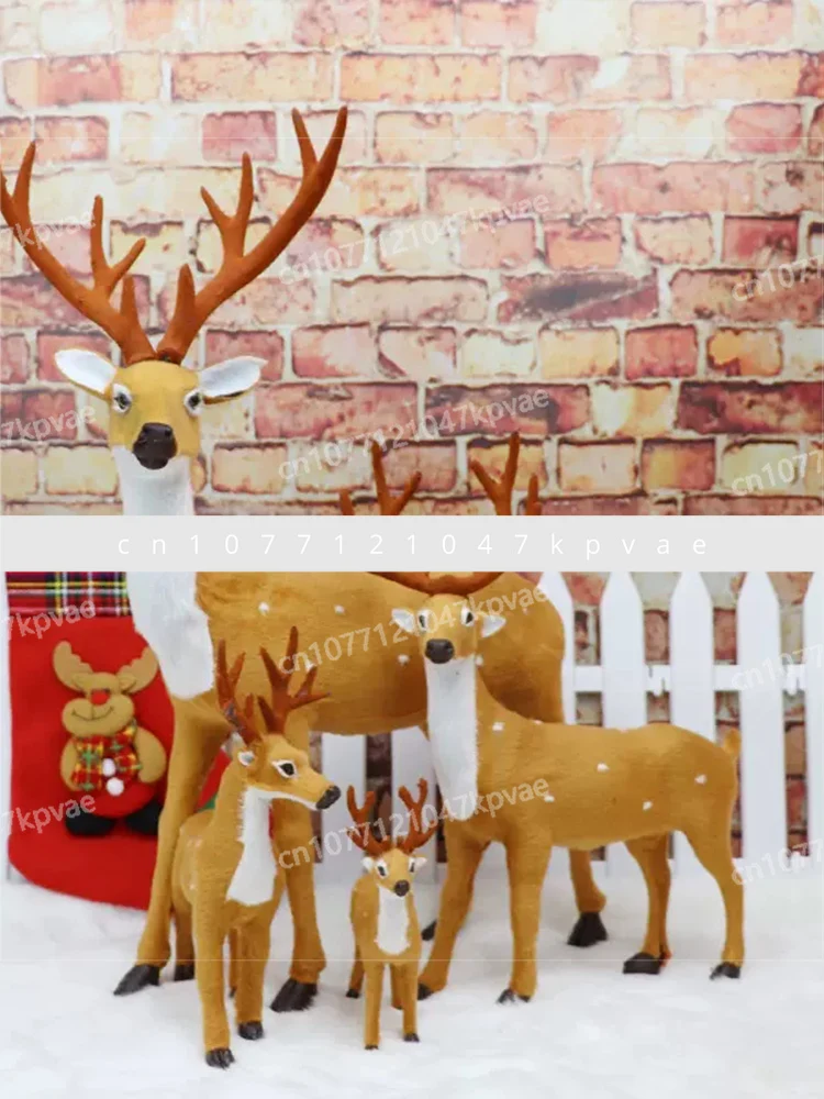 Christmas decorations, Christmas tree ornaments, scene arrangement simulation elk deer doll, Christmas deer