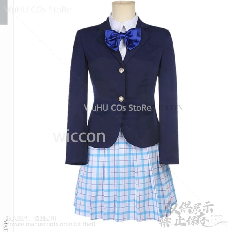 Anime A Silent Voice Cosplay Shouko Nishimiya Costume JK School Uniform Sailor Dress Skirt Cos Pink Long Wigs For Halloween Cos