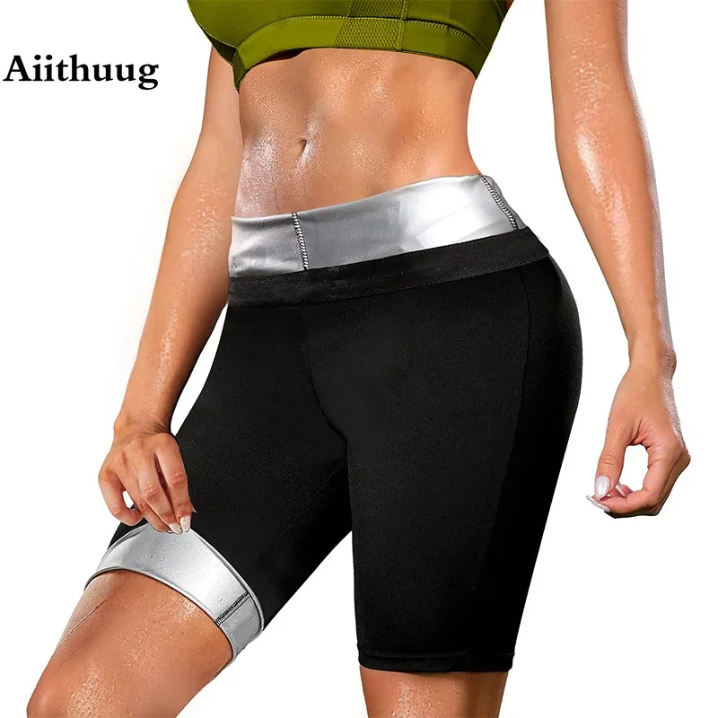 Aiighuug PU Heat Trapping Fat Burn Pants Body Building Weight Loss Corsets Slimming Corsets 3 Times Sweat Hot Sauna Leggings