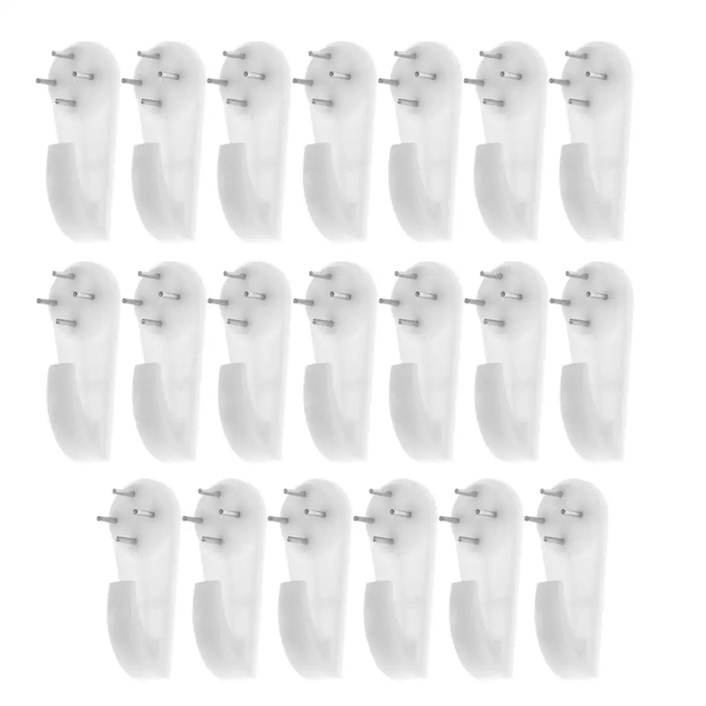 20pcs Hard Wall Mount Hooks for Hanging Picture Frame Panels