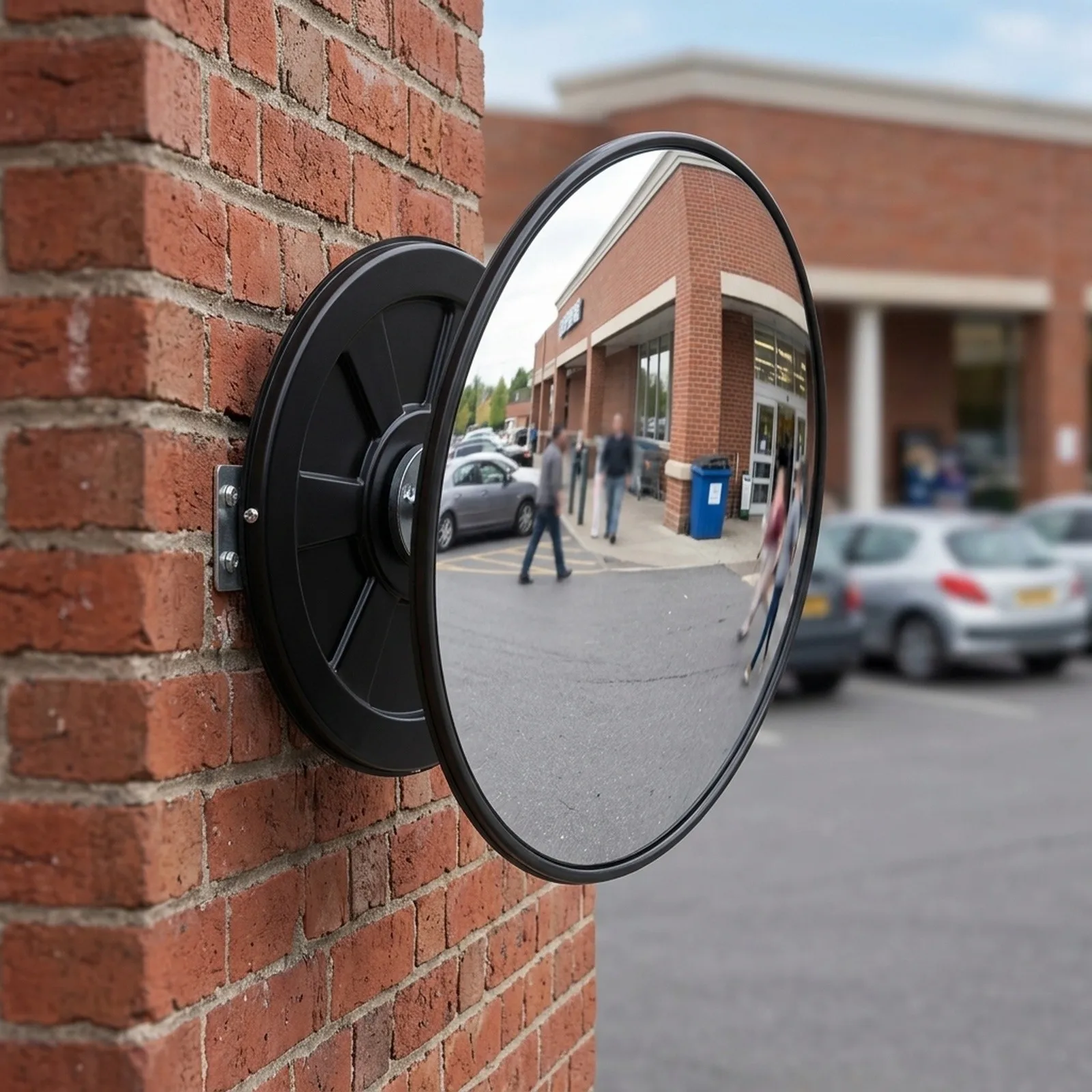 Convex Mirror 12 inch Wide Angle for Outdoor Traffic Safety and Driveway Use with Materials and Clear Reflection