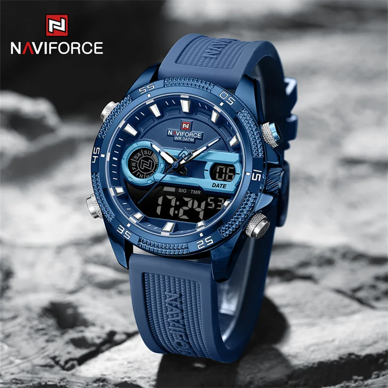 

NAVIFORCE Watches For Men 9223 New Original Mens Watch Dual Display Sport Waterproof Wristwatch Male Alarm Clock Reloj Hombre