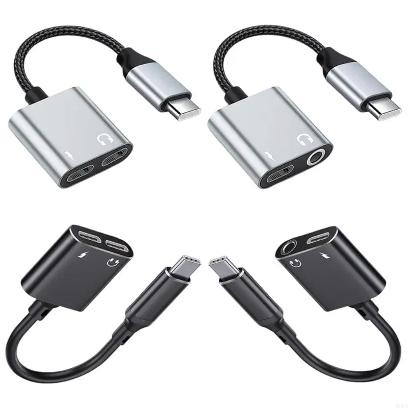 Aluminum Alloy USB C To 3.5mm Stereo Adapter Plug and Play Connector Headphone Charging Cable For Mobile Devices