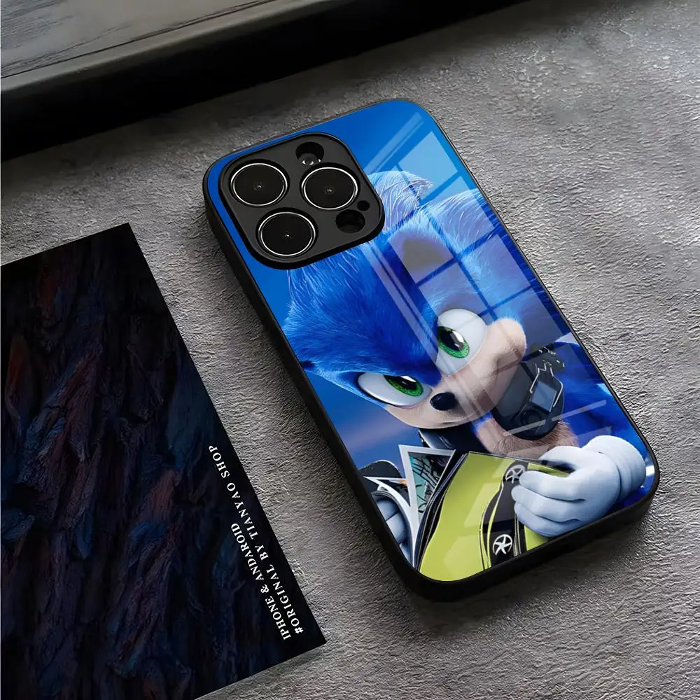 S-Supersonic-S-Sonic-Game Phone Case Apple for iPhone 15 Pro Plus 14 Pro 12 11 13 Mini X XR XS Max 16 Plus SE Glass Back Cover