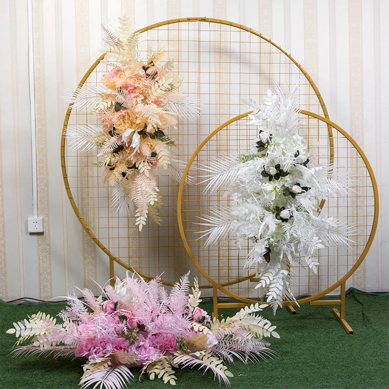 Coloful Wedding Floral Arrangement Artificial Flower Row Table Flower Road Lead T Stage Backdrop Corner Flower Ball