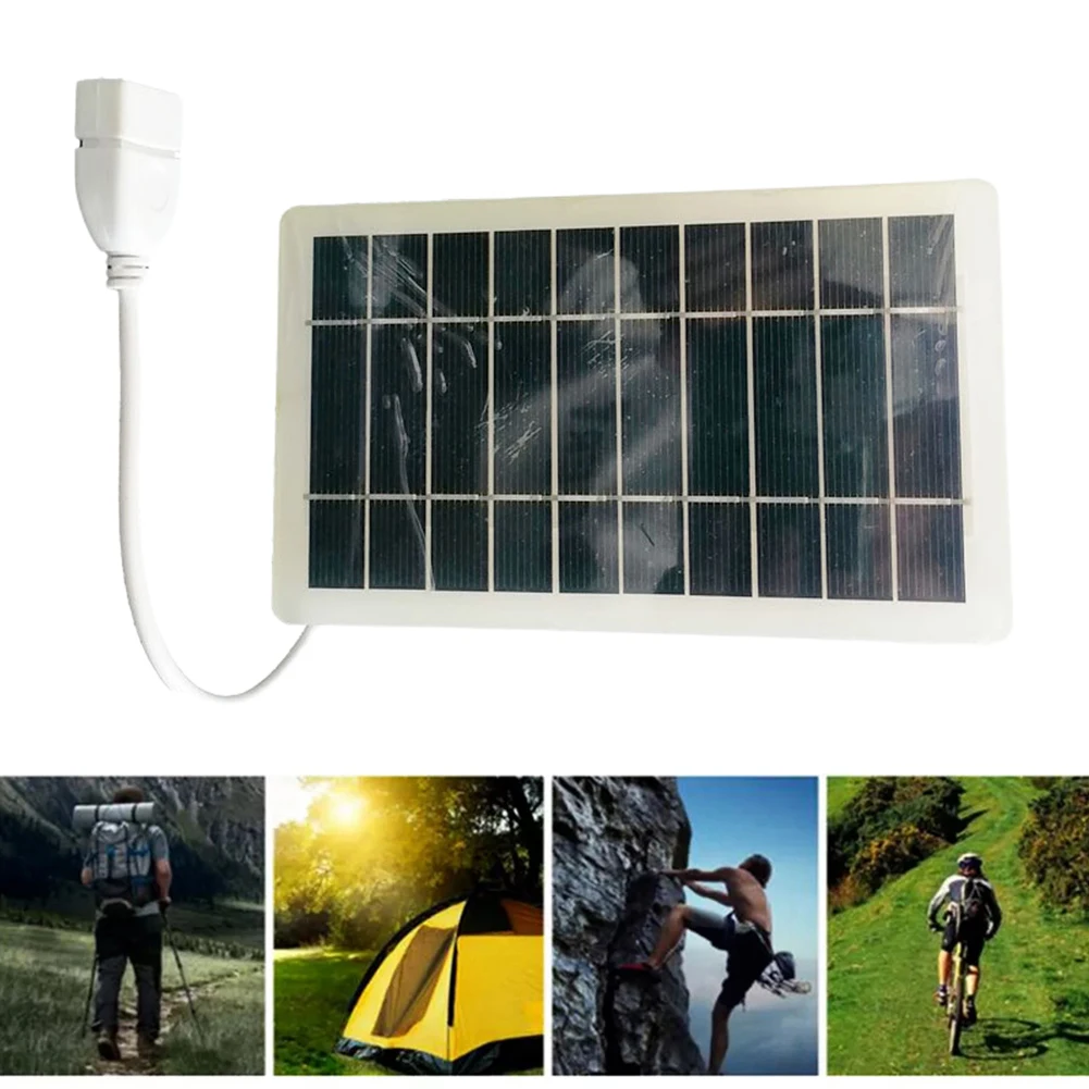 Portable Solar Panel 2W Solar USB Charger Panel With USB Safe Charge Stabilize Battery For Camping Outdoor Adventures Power